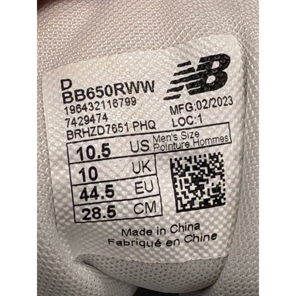 New Balance 650R All White Mens 10.5 High-Top Sneakers Ortholite Insoles New - Picture 14 of 14